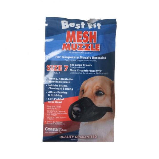 Size 7 Coastal Pet Best Fit Mesh Muzzle Black