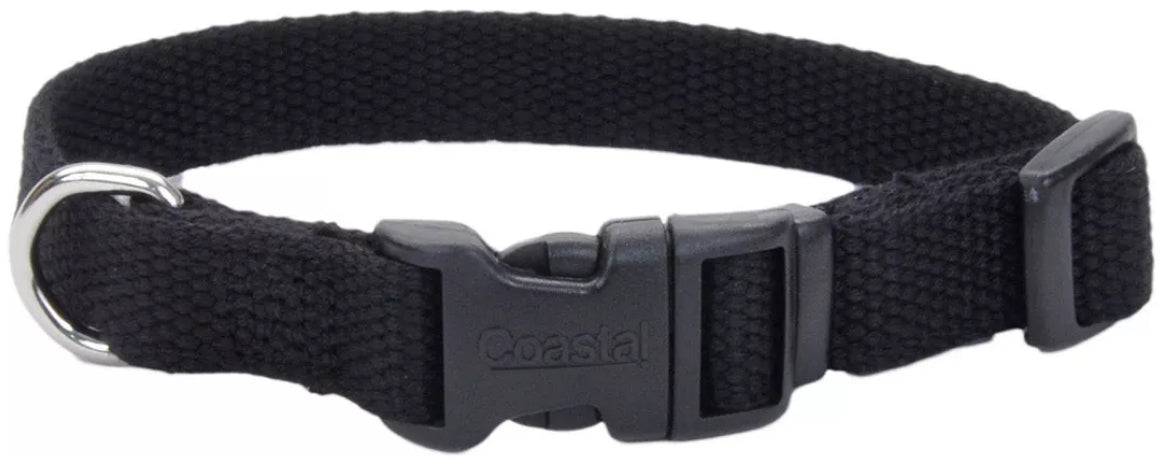 6-8''L x 3/8"W Coastal Pet New Earth Soy Adjustable Dog Collar Onyx Black