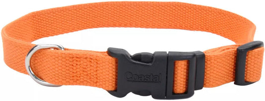 18-26"L x 1"W Coastal Pet New Earth Soy Adjustable Dog Collar Pumpkin Orange