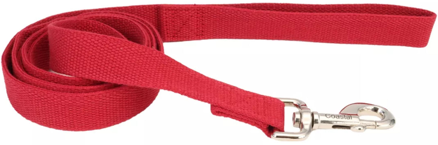 6 feet x 1"W Coastal Pet New Earth Soy Dog Lead Cranberry Red