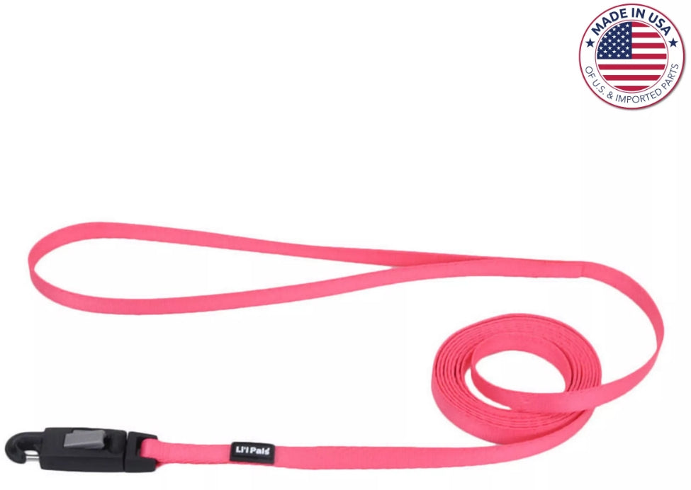 6 feet x 3/8""W Coastal Pet Lil Pals Dog Leash with E-Z Snap Pink