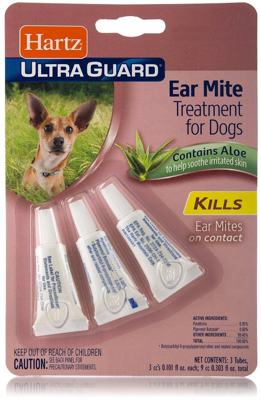 3 count Hartz UltraGuard Ear Mite Treatment for Dogs