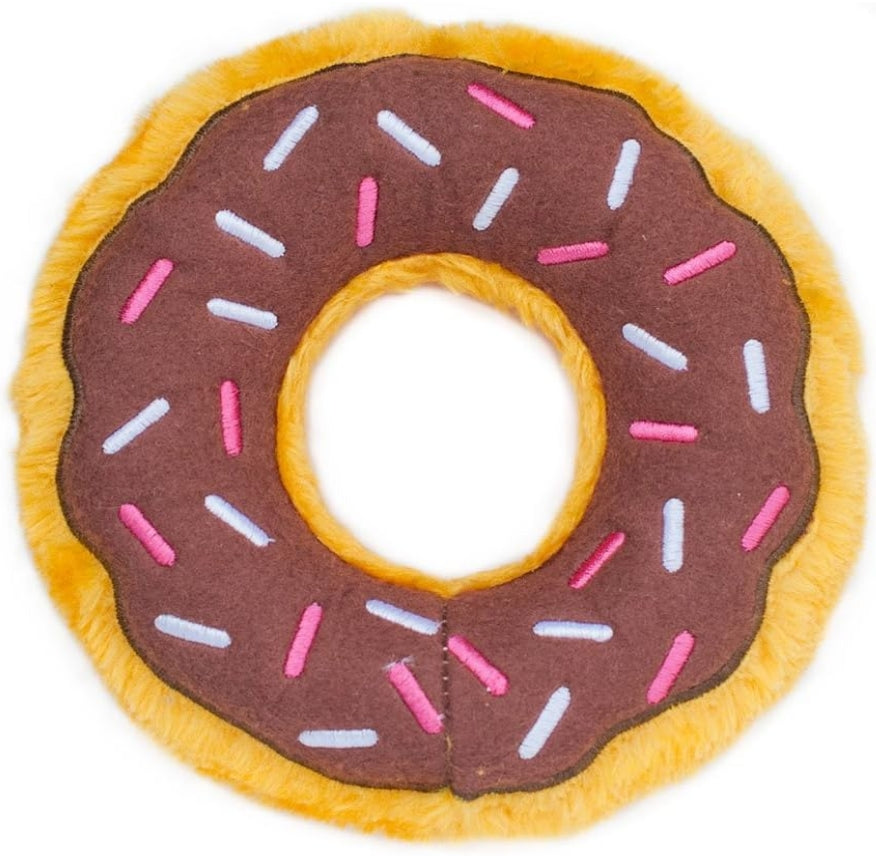 1 count ZippyPaws Dog Donutz Toy Chocolate Sprinkle