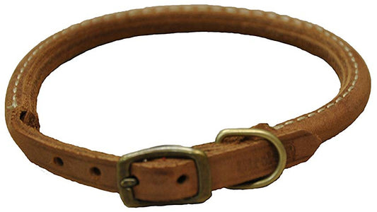 14"L x 3/8"W Circle T Rustic Leather Dog Collar Chocolate