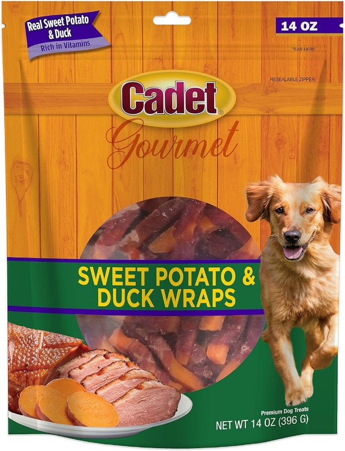 14 oz Cadet Gourmet Sweet Potato and Duck Wraps for Dogs