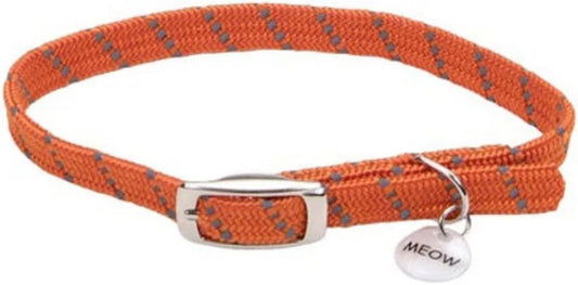 10"L x 3/8"W Coastal Pet ElastaCat Reflective Safety Stretch Collar Orange