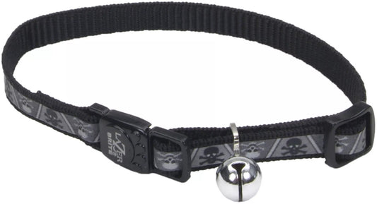 8-12"L x 3/8"W Coastal Pet Lazer Brite Reflective Adjustable Breakaway Cat Collar Skull and Crossbones