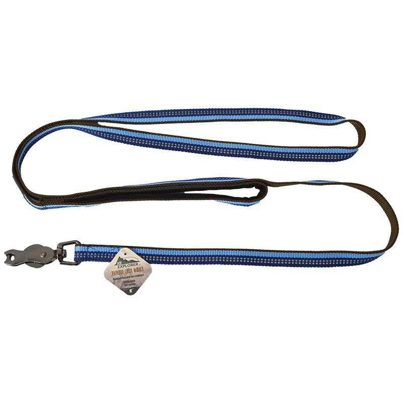 6 feet x 5/8"W Coastal Pet K9 Explorer Reflective Leash with Scissor Snap Sapphire