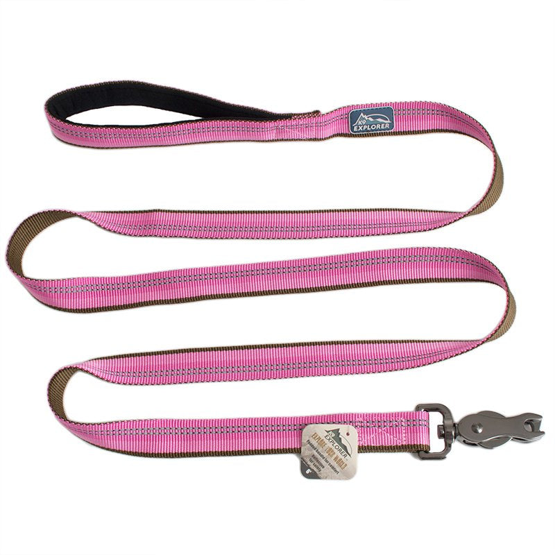 6 feet x 1"W Coastal Pet K9 Explorer Reflective Leash with Scissor Snap Rosebud