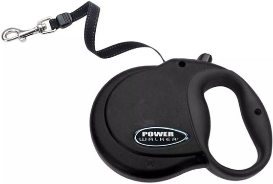 Medium Coastal Pet Power Walker Retractable Dog Leash Black