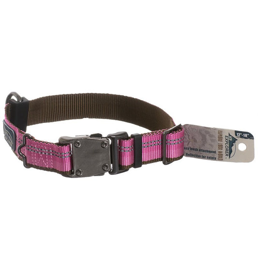 12-18"L x 1"W Coastal Pet K9 Explorer Reflective Adjustable Dog Collar Rosebud