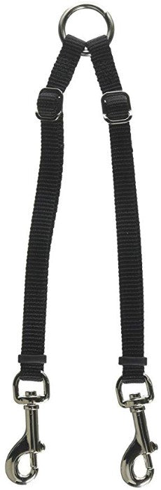 24"L x 3/8"W Coastal Pet Two Dog Adjustable Nylon Coupler Black