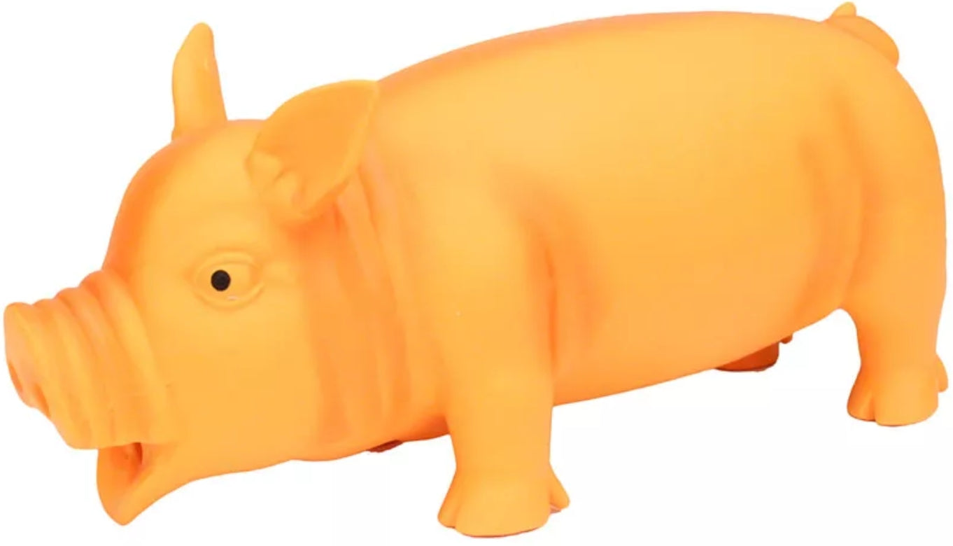 1 count Coastal Pet Rascals Latex Grunting Pig Dog Toy Orange