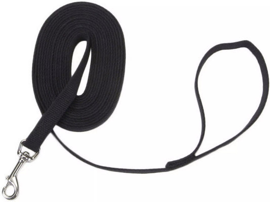 10 feet x 5/8"W Coastal Pet Train Right Cotton Web Dog Training Leash Black