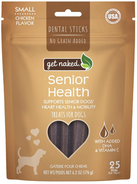 6.2 oz Get Naked Senior Health Dental Sticks Chicken Flavor Small