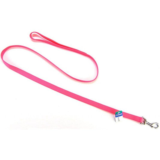 4 feet x 5/8"W Coastal Pet Single Nylon Lead Neon Pink