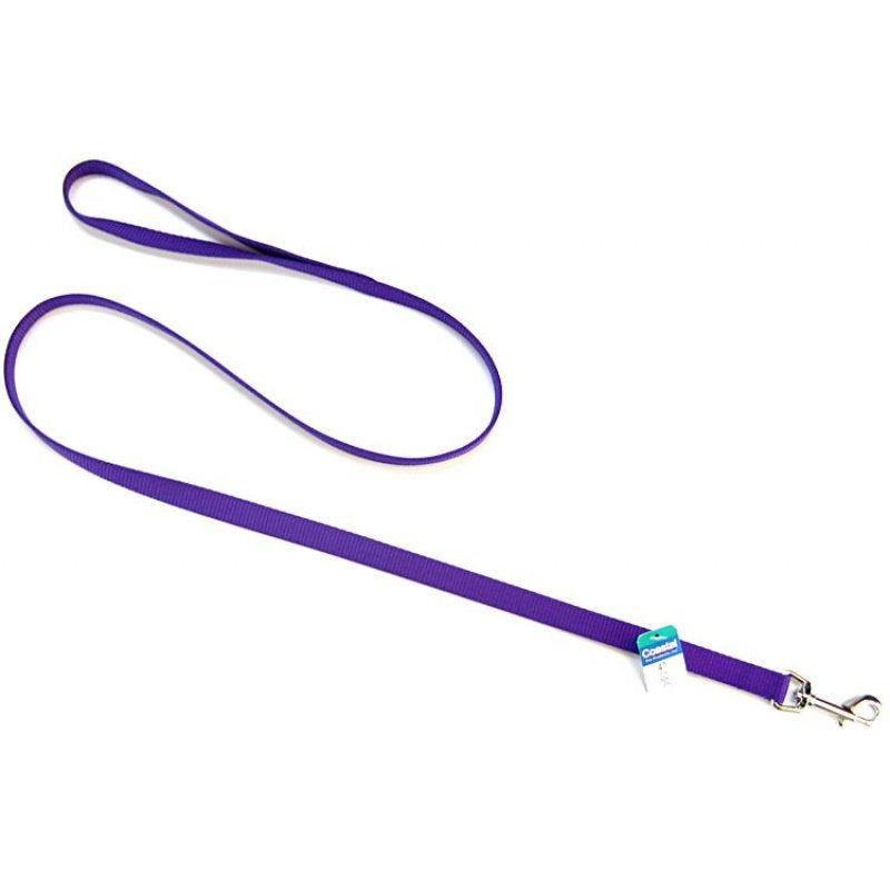 4 feet x 5/8"W Coastal Pet Single Nylon Lead Purple