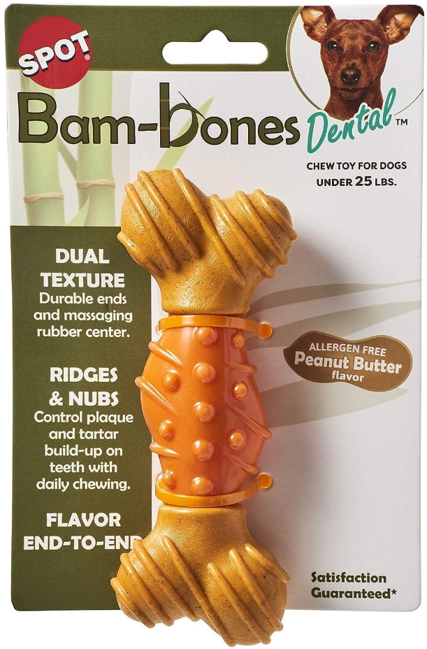 1 count Spot Bambone Peanut Butter Dental Bone Medium