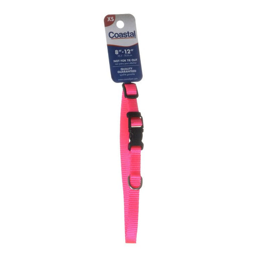 8-12"L x 3/8"W Coastal Pet Nylon Dog Collar Neon Pink