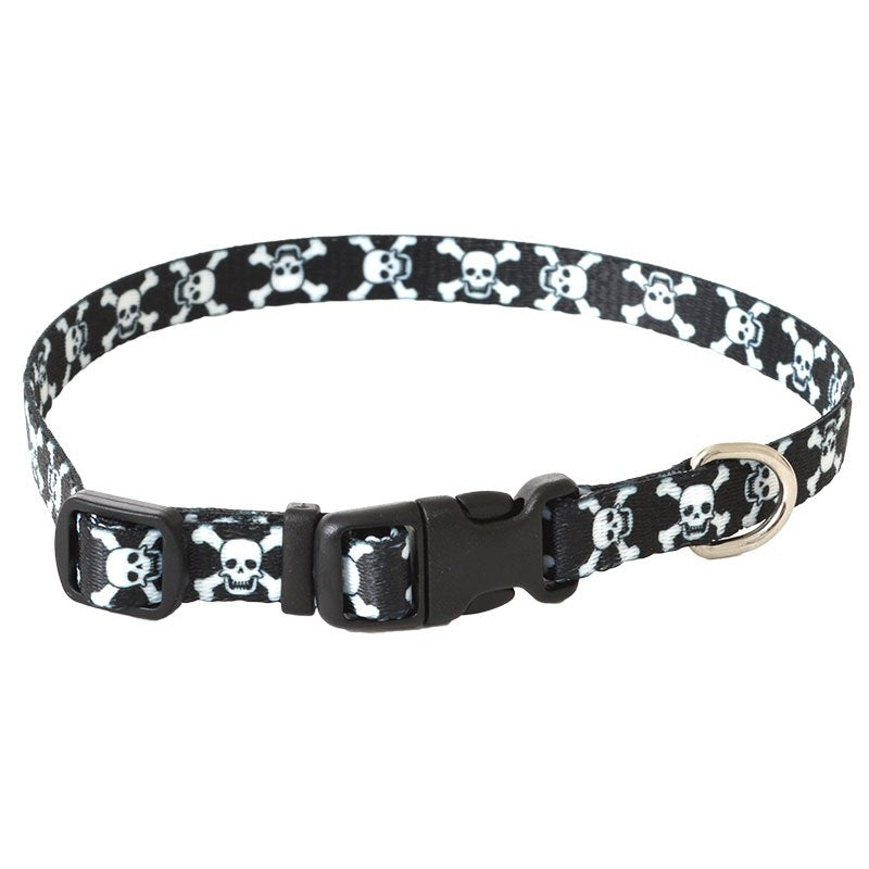 8-12"L x 3/8"W Coastal Pet Styles Adjustable Dog Collar Skulls