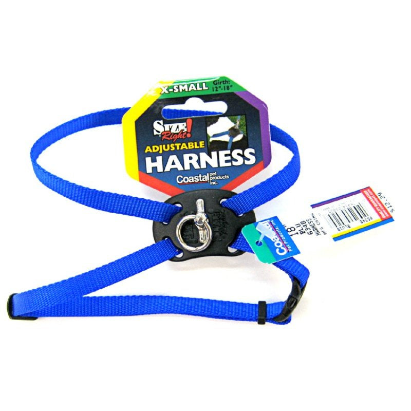 X-Small - 1 count Coastal Pet Size Right Nylon Adjustable Pet Harness Blue