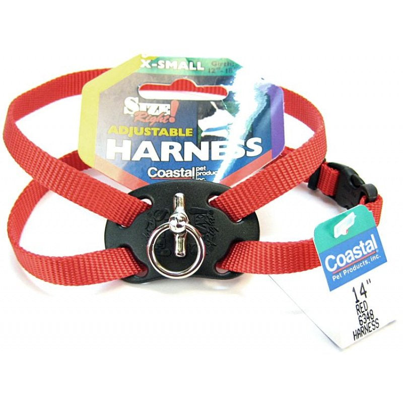 X-Small - 1 count Coastal Pet Size Right Nylon Adjustable Dog Harness Red