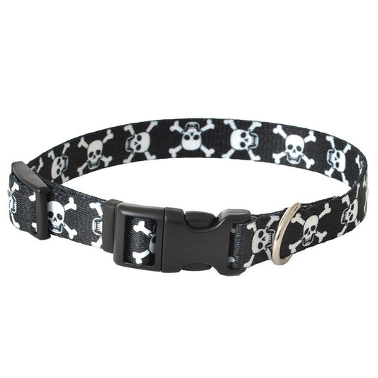 10-14"L x 5/8"W Coastal Pet Styles Adjustable Dog Collar Skulls