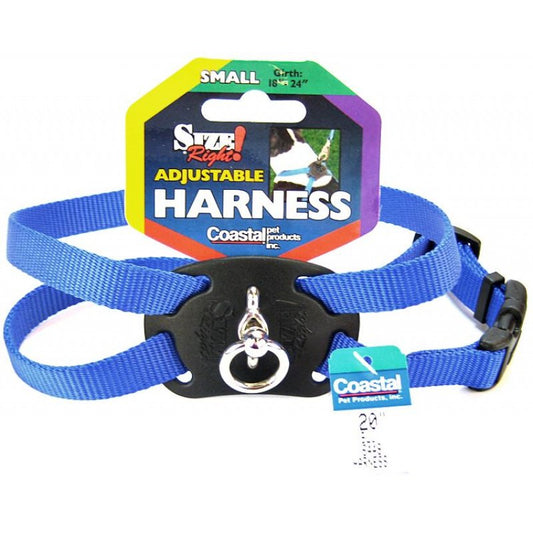 Small - 1 count Coastal Pet Size Right Nylon Adjustable Pet Harness Blue