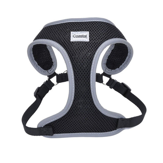 X-Small - 1 count Coastal Pet Comfort Soft Reflective Wrap Adjustable Dog Harness Black