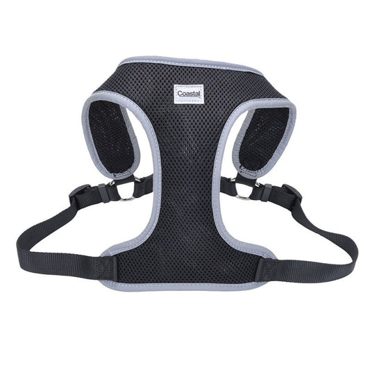 Medium - 1 count Coastal Pet Comfort Soft Reflective Wrap Adjustable Dog Harness Black