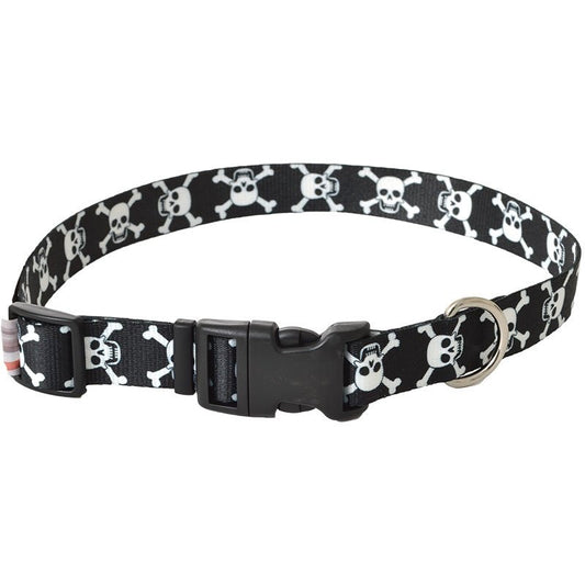 18-26"L x 1"W Coastal Pet Styles Adjustable Dog Collar Skulls