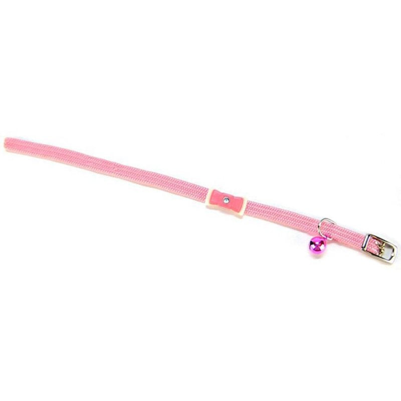 6-8"L x 5/16"W Lil Pals Cat Collar With Bow Pink