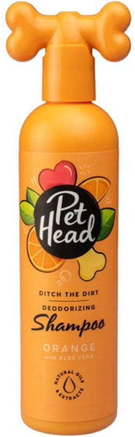 16 oz Pet Head Ditch the Dirt Deodorizing Shampoo for Dogs Orange with Aloe Vera