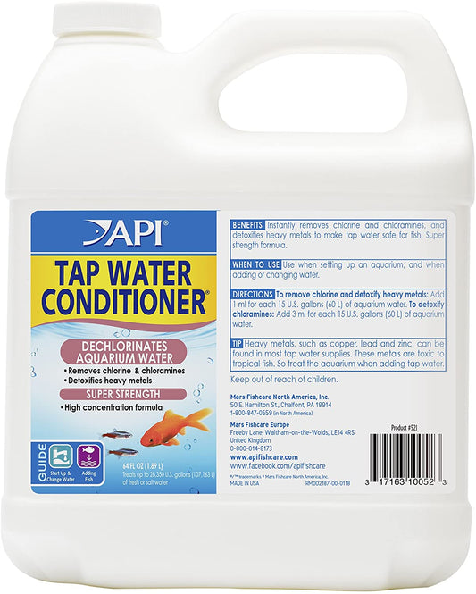 64 oz API Tap Water Conditioner Detoxifies Heavy Metals and Dechlorinates Aquarium Water