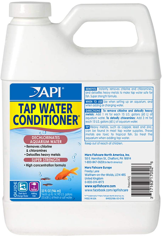 32 oz API Tap Water Conditioner Detoxifies Heavy Metals and Dechlorinates Aquarium Water