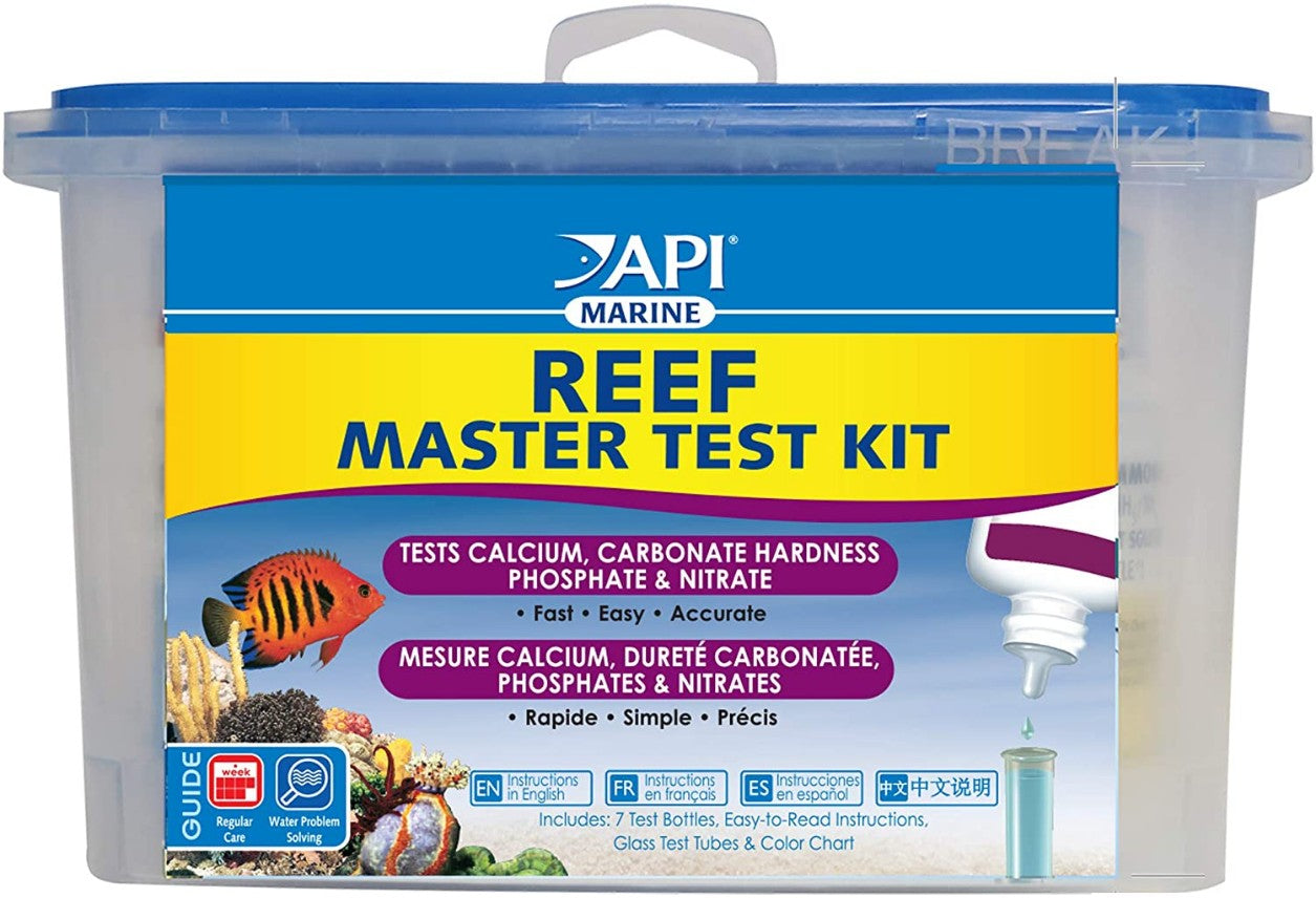 1 count API Marine Reef Master Test Kit Tests Calcium, Carbonate Hardness, Phosphate and Nitrate