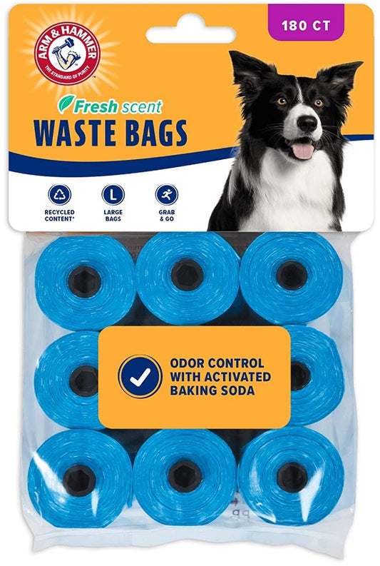 180 count Arm and Hammer Dog Waste Refill Bags Fresh Scent Blue