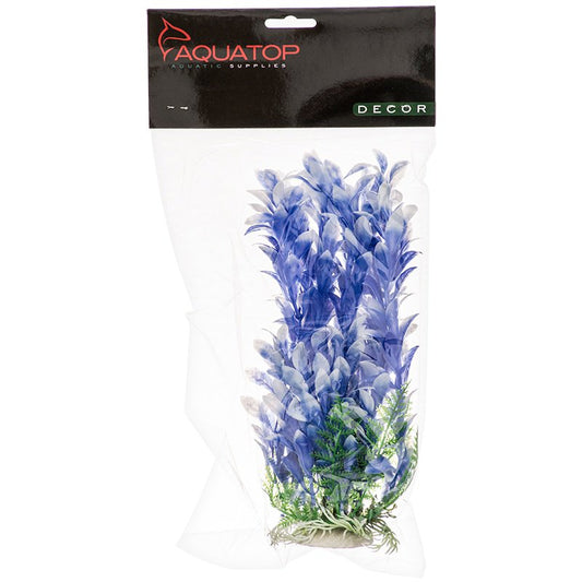 9" tall Aquatop Bacopa Aquarium Plant Blue and White