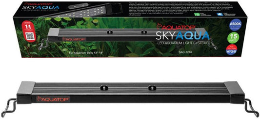 12-18" long Aquatop SkyAqua LED Aquarium Light Fixture 6500K with 3 Position Toggle Switch