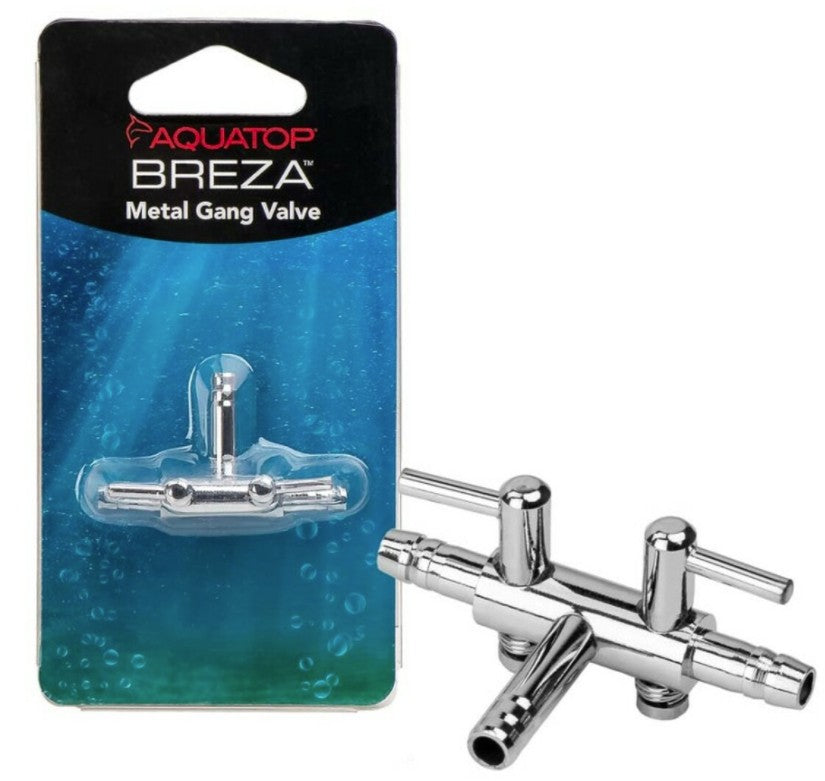 1 count Aquatop Breza 2 Way Metal Gang Valve