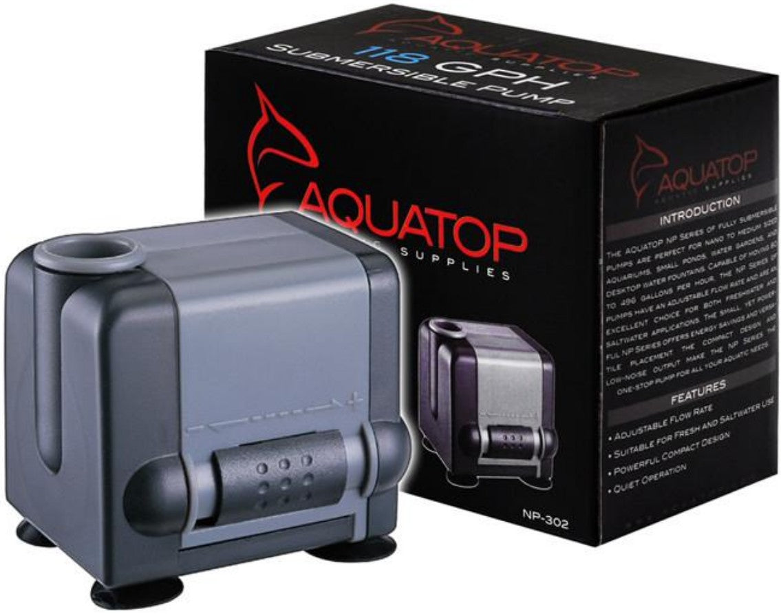 118 GPH Aquatop Adjustable Flow Rate Submersible Pump for Aquariums