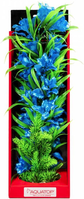 16" tall Aquatop Vibrant Passion Aquarium Plant Blue