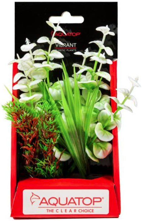 6" tall Aquatop Vibrant Wild Aquarium Plant White