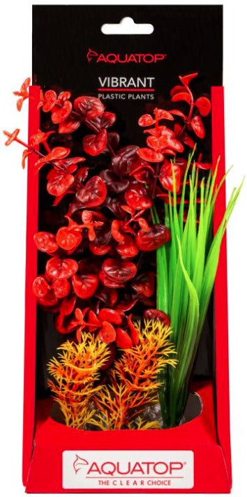 10" tall Aquatop Vibrant Wild Aquarium Plant Red