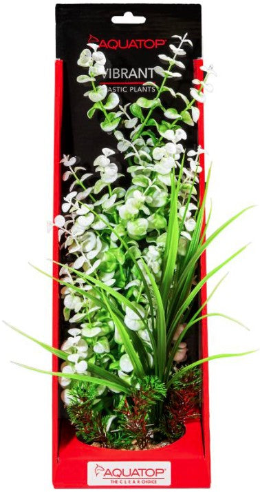 16" tall Aquatop Vibrant Wild Aquarium Plant White