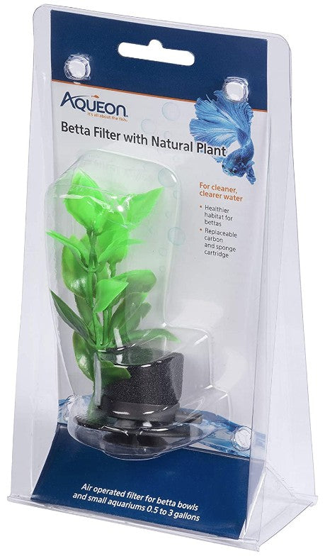 1 count Aqueon Betta Filter with Natural Plant