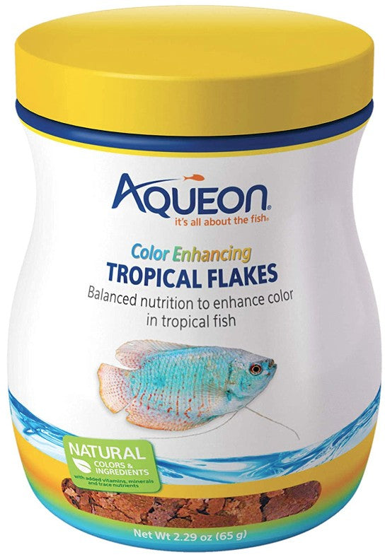 2.29 oz Aqueon Color Enhancing Tropical Flakes Fish Food