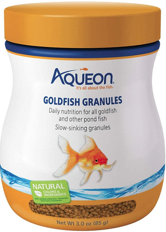 3 oz Aqueon Goldfish Granules Slow Sinking Fish Food Daily Nutrition for All Goldfish and Other Pond Fish