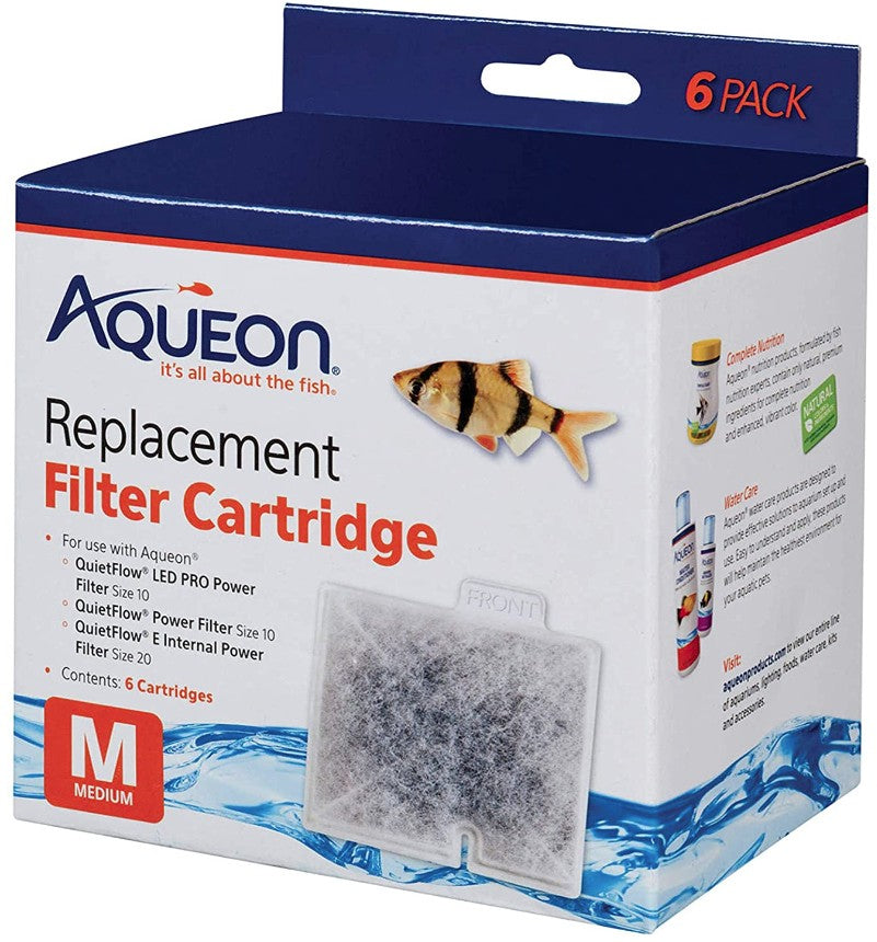 6 count Aqueon QuietFlow Replacement Filter Cartridge Medium