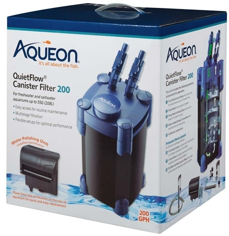 55 gallon Aqueon QuietFlow Canister Filter for Freshwater and Saltwater Aquariums